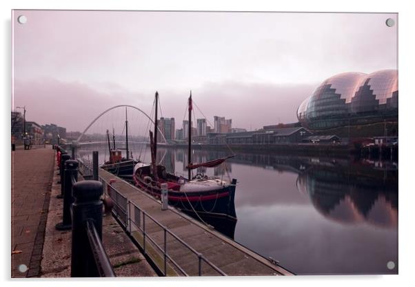Newcastle Quayside Dawn Acrylic by Rob Cole