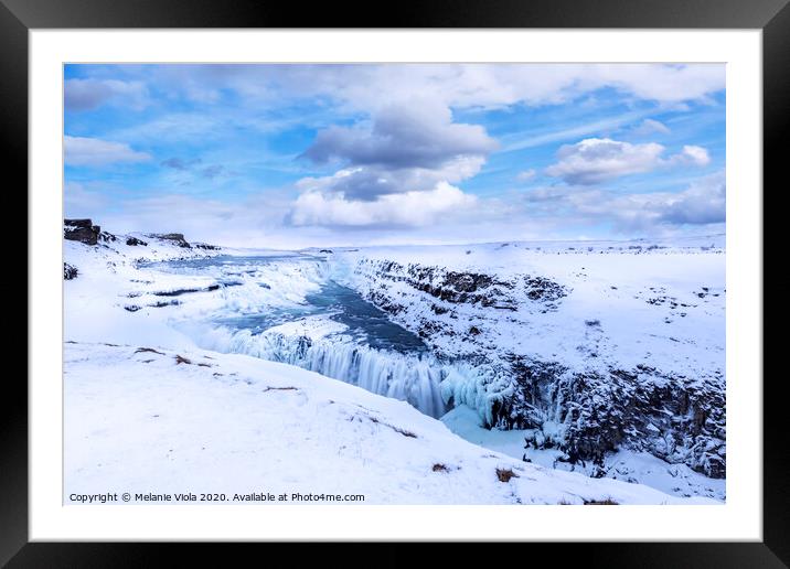 ICELAND Gullfoss in winter Framed Mounted Print by Melanie Viola