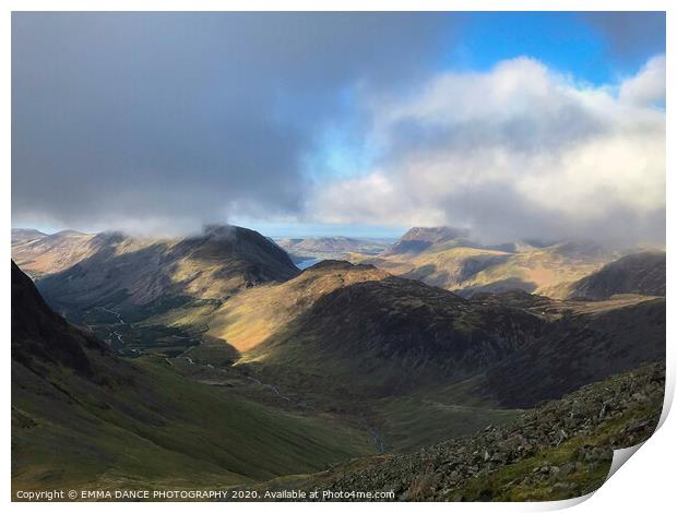 View of Haystacks and High Stile Print by EMMA DANCE PHOTOGRAPHY