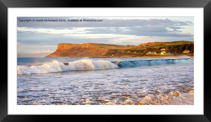 The tide surges at Ballycastle, Northern Ireland Framed Mounted Print by David McFarland