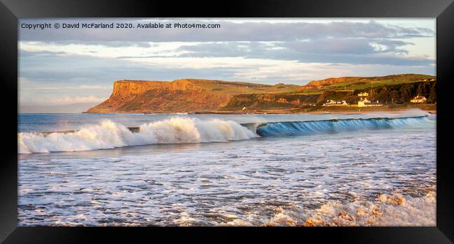 The tide surges at Ballycastle, Northern Ireland Framed Print by David McFarland