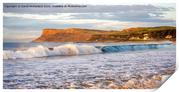 The tide surges at Ballycastle, Northern Ireland Print by David McFarland