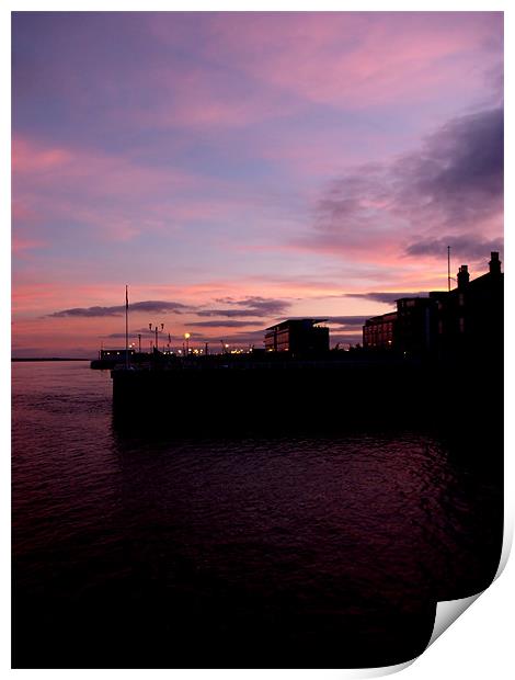 Sun Setting on Hull Marina Print by Sarah Couzens