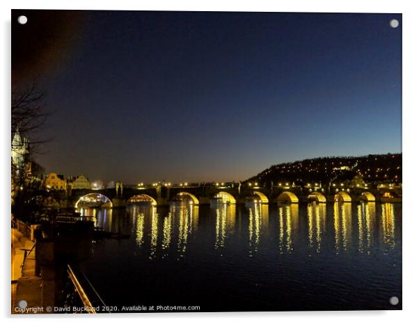 Charles Bridge Prague Acrylic by David Buckland