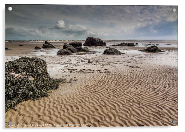 Beach Ripples at Barmouth Acrylic by David Buckland