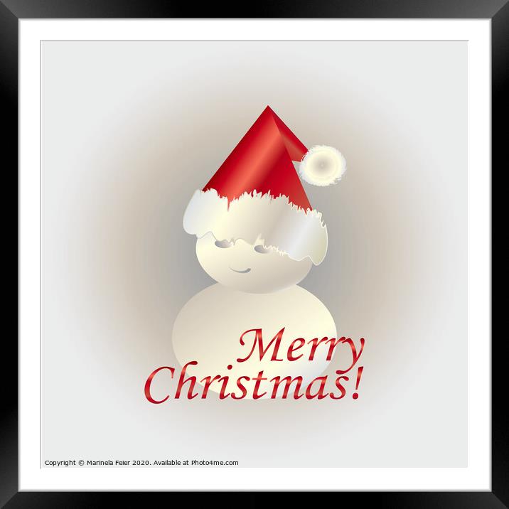 Christmas snowman Framed Mounted Print by Marinela Feier