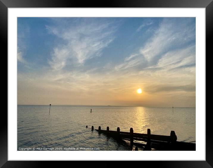 Southend on Sea Beach Sunset Framed Mounted Print by Ailsa Darragh