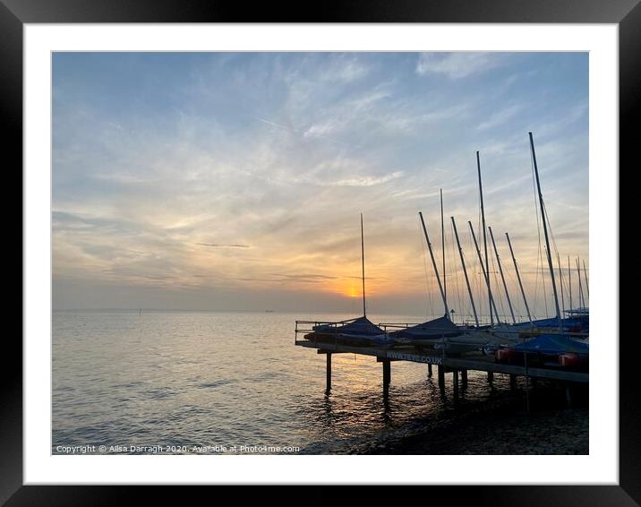 Southend on Sea Boats at Sunset, Essex Framed Mounted Print by Ailsa Darragh