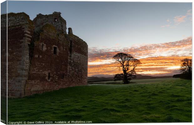 Cessford Castle Remains at Dawn, Cessford, Scotland Canvas Print by Dave Collins