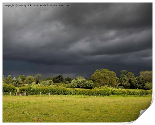 Storm approaching Print by Paul Tyzack