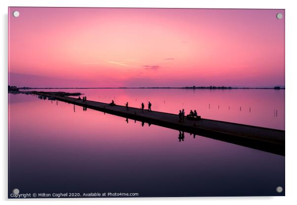 Beautiful sunset at Lefkas marina Acrylic by Milton Cogheil
