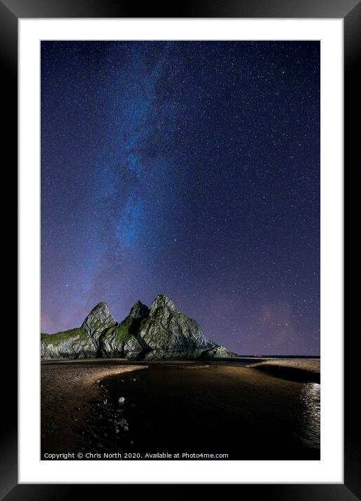 3 Cliffs Bay Gower  Framed Mounted Print by Chris North