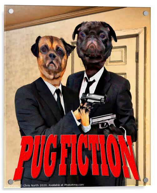 Pug Fiction. Acrylic by Chris North