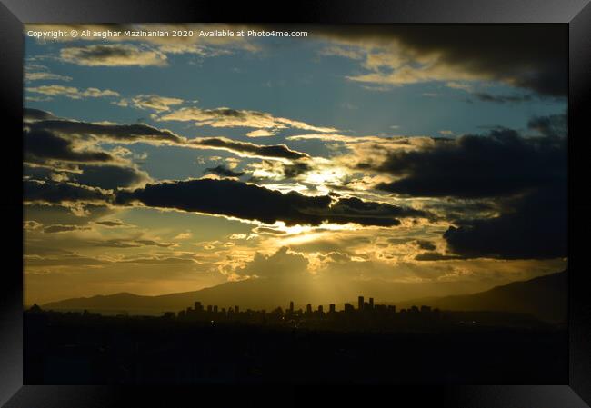 Dazzling clouds over Burnaby Framed Print by Ali asghar Mazinanian