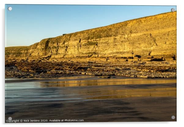 Dunraven Bay Cliffs Glamorgan Heritage Coast Wales Acrylic by Nick Jenkins