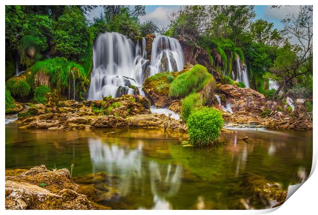 Majestic Kravice Waterfall Print by Kevin Snelling