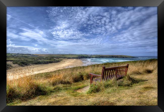 Dreaming of Pentire Beach Framed Print by David Stanforth