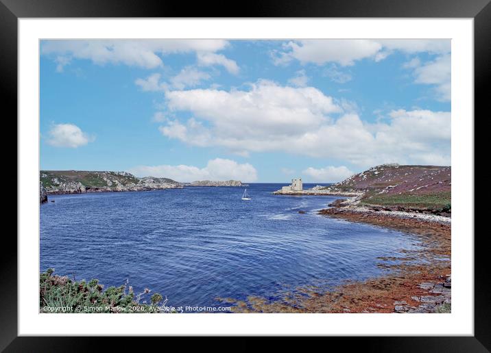 Looking out from Tresco harbour on the Isles of Scilly Framed Mounted Print by Simon Marlow