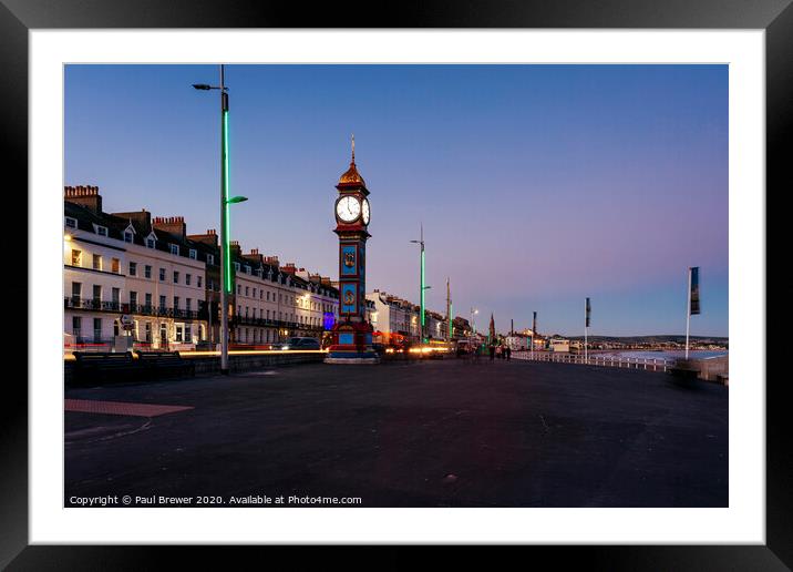 Weymouth Jubilee Clock Framed Mounted Print by Paul Brewer