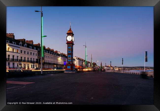 Weymouth Jubilee Clock Framed Print by Paul Brewer