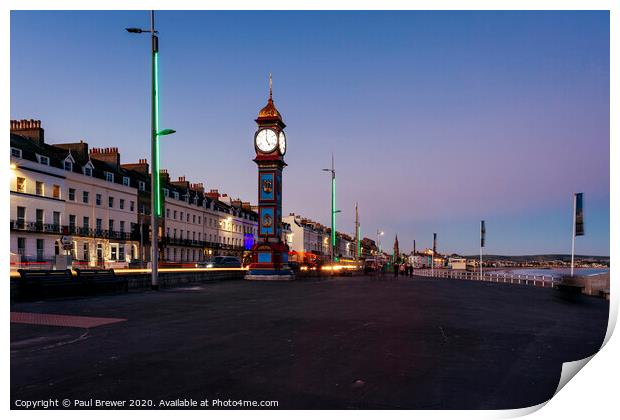 Weymouth Jubilee Clock Print by Paul Brewer