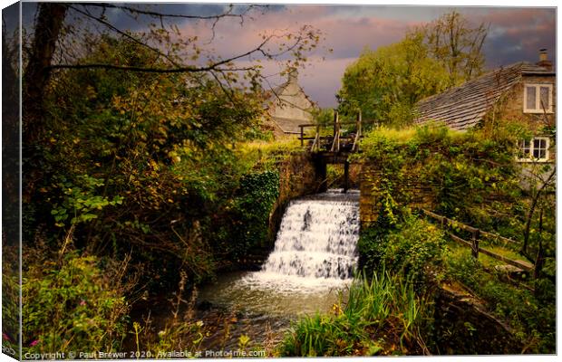 Waterfall at Corfe Castle Canvas Print by Paul Brewer