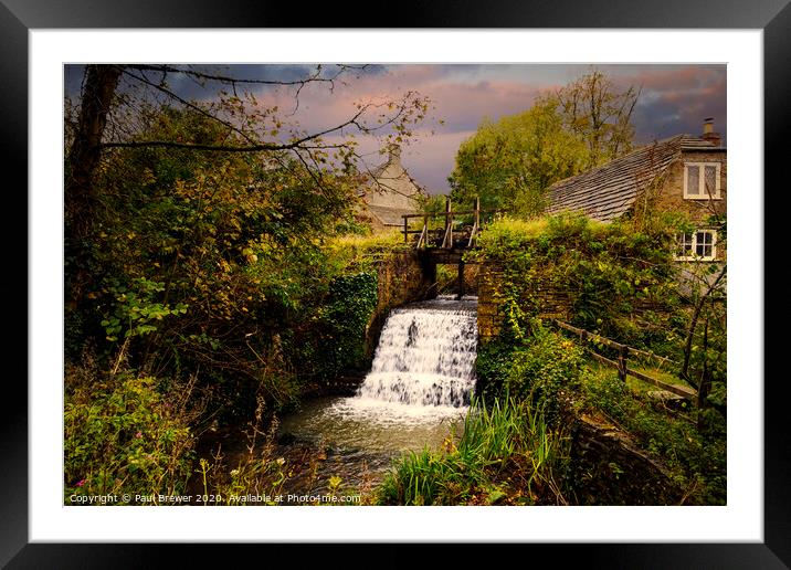 Waterfall at Corfe Castle Framed Mounted Print by Paul Brewer