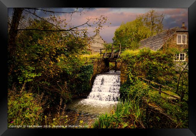 Waterfall at Corfe Castle Framed Print by Paul Brewer