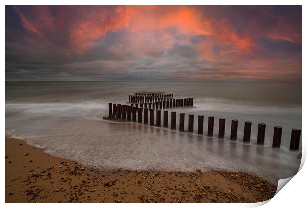 Serene Sunset over Caister Beach Print by Kevin Snelling