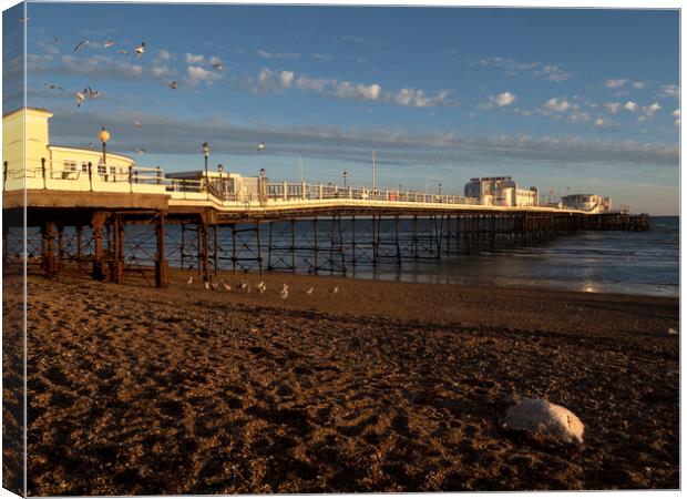 Worthing Pier Sussex Canvas Print by Clive Eariss