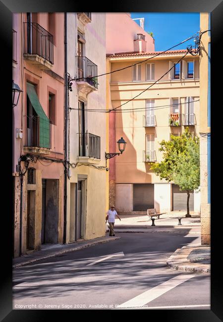 A Vibrant and Quaint Street Scene Framed Print by Jeremy Sage