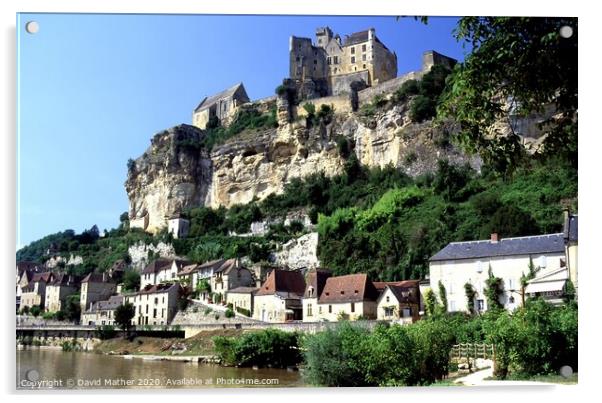 Chateau Beynac, Dordogne. Acrylic by David Mather