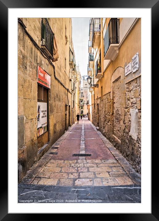 Peaceful Alleyway in Tarragona Framed Mounted Print by Jeremy Sage