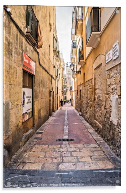 Peaceful Alleyway in Tarragona Acrylic by Jeremy Sage