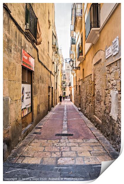 Peaceful Alleyway in Tarragona Print by Jeremy Sage