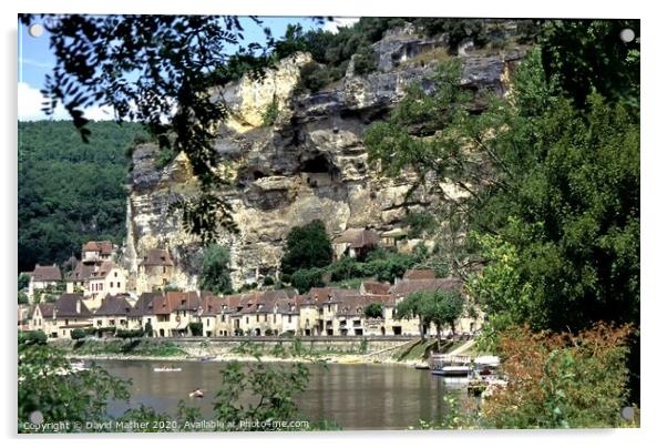 La Roque Gageac, Dordogne Acrylic by David Mather