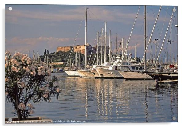 The Port, Antibes. Acrylic by David Mather