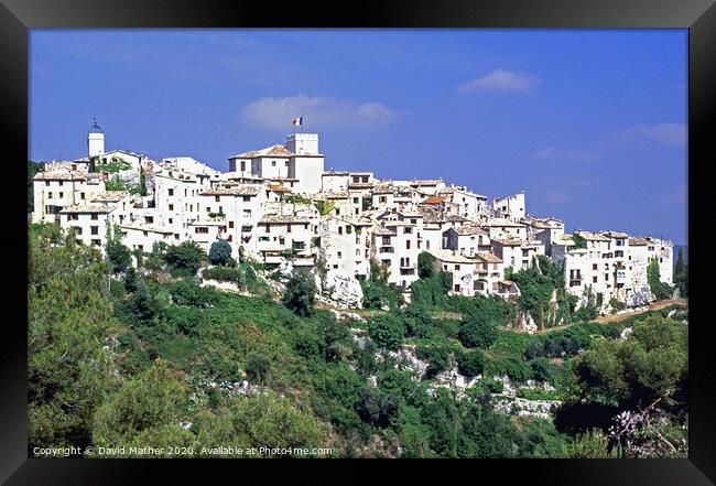 Tourett sur Loup, South of France Framed Print by David Mather