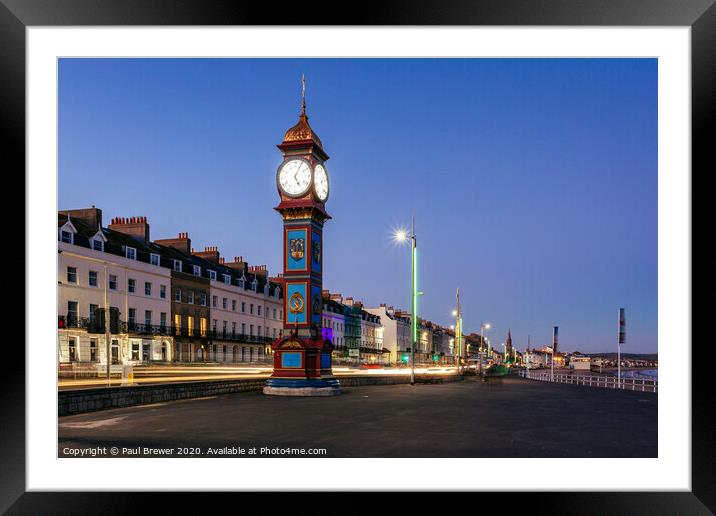Weymouth Jubilee Clock Framed Mounted Print by Paul Brewer