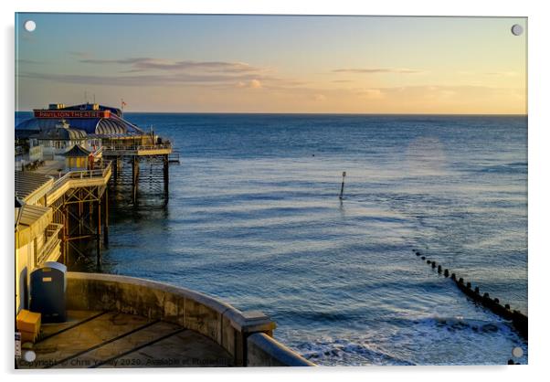 Cromer pier and promenade at sunrise Acrylic by Chris Yaxley