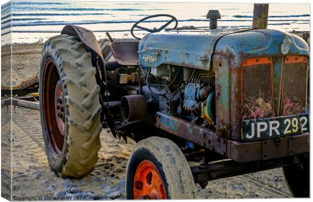 Rusty coastal tractor Canvas Print by Chris Yaxley