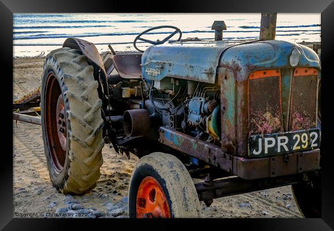 Rusty coastal tractor Framed Print by Chris Yaxley