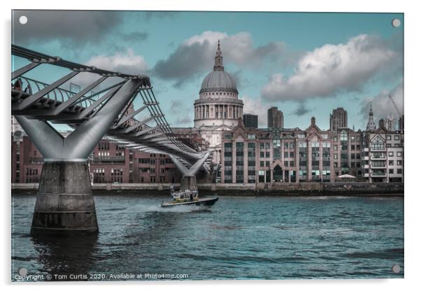 Millennium Bridge, London Acrylic by Tom Curtis