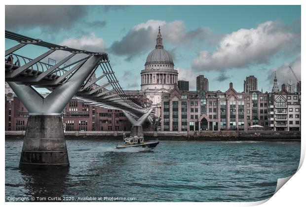 Millennium Bridge, London Print by Tom Curtis