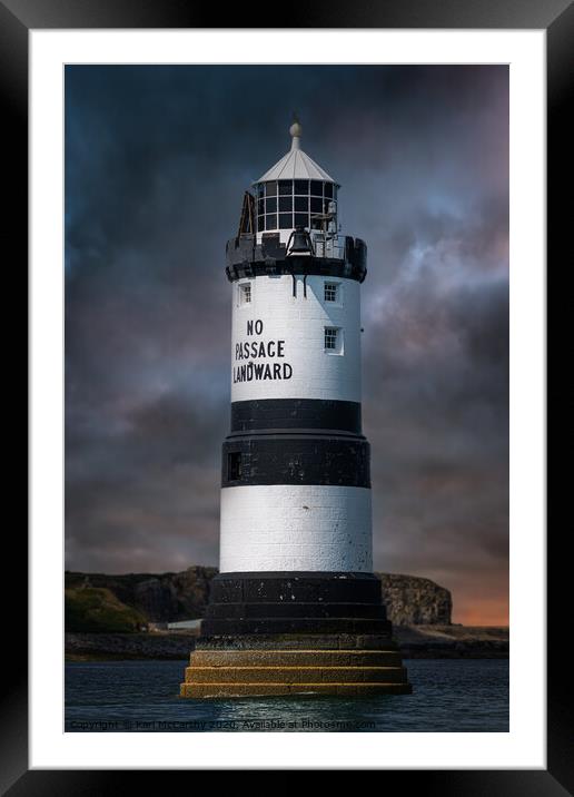Penmon Lighthouse Framed Mounted Print by Karl McCarthy