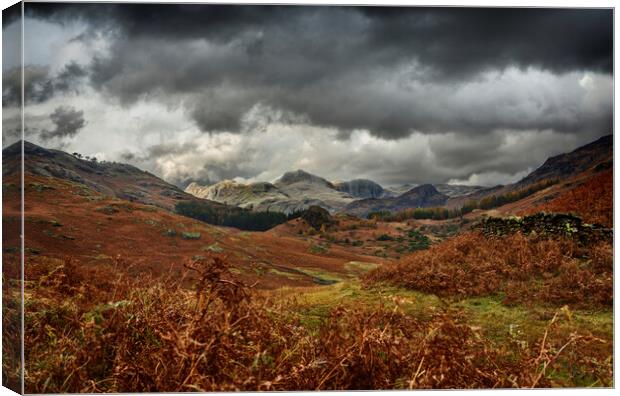 Langdale Pikes Cumbria UK Canvas Print by Maggie McCall