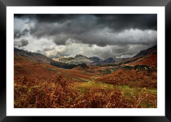 Langdale Pikes Cumbria UK Framed Mounted Print by Maggie McCall