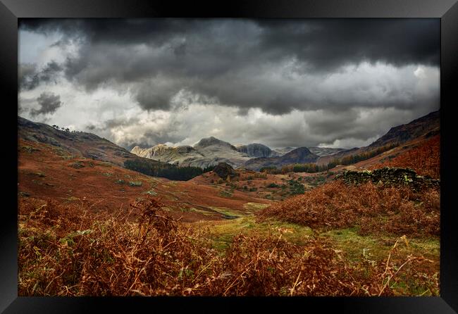 Langdale Pikes Cumbria UK Framed Print by Maggie McCall