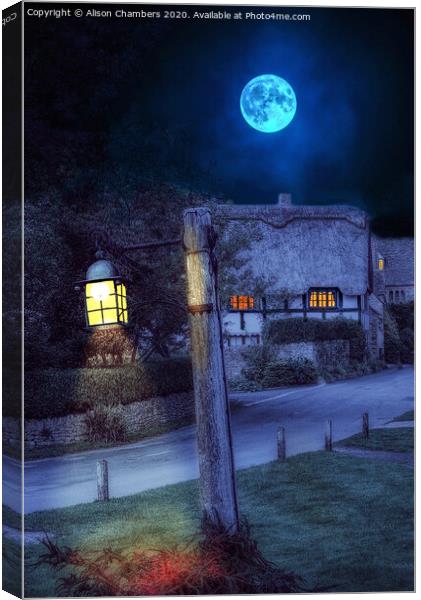 By The Light Of The Parish Lantern Canvas Print by Alison Chambers