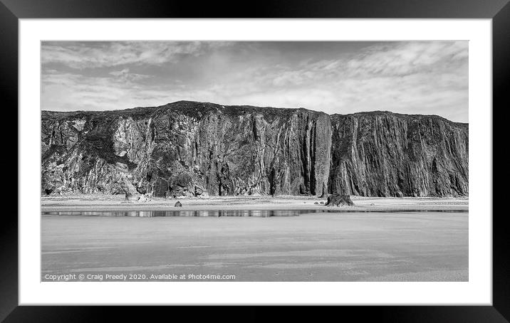 Beach and cliff Framed Mounted Print by Craig Preedy